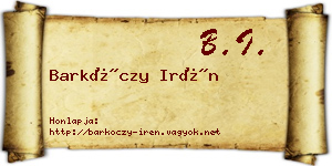 Barkóczy Irén névjegykártya