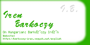 iren barkoczy business card